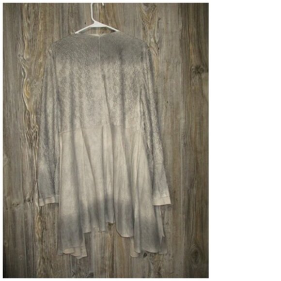 Vocal Grey Brown Faux Suede Lace Bell Slv Cardigan Jacket Size XL Fairy Grung - Picture 15 of 15